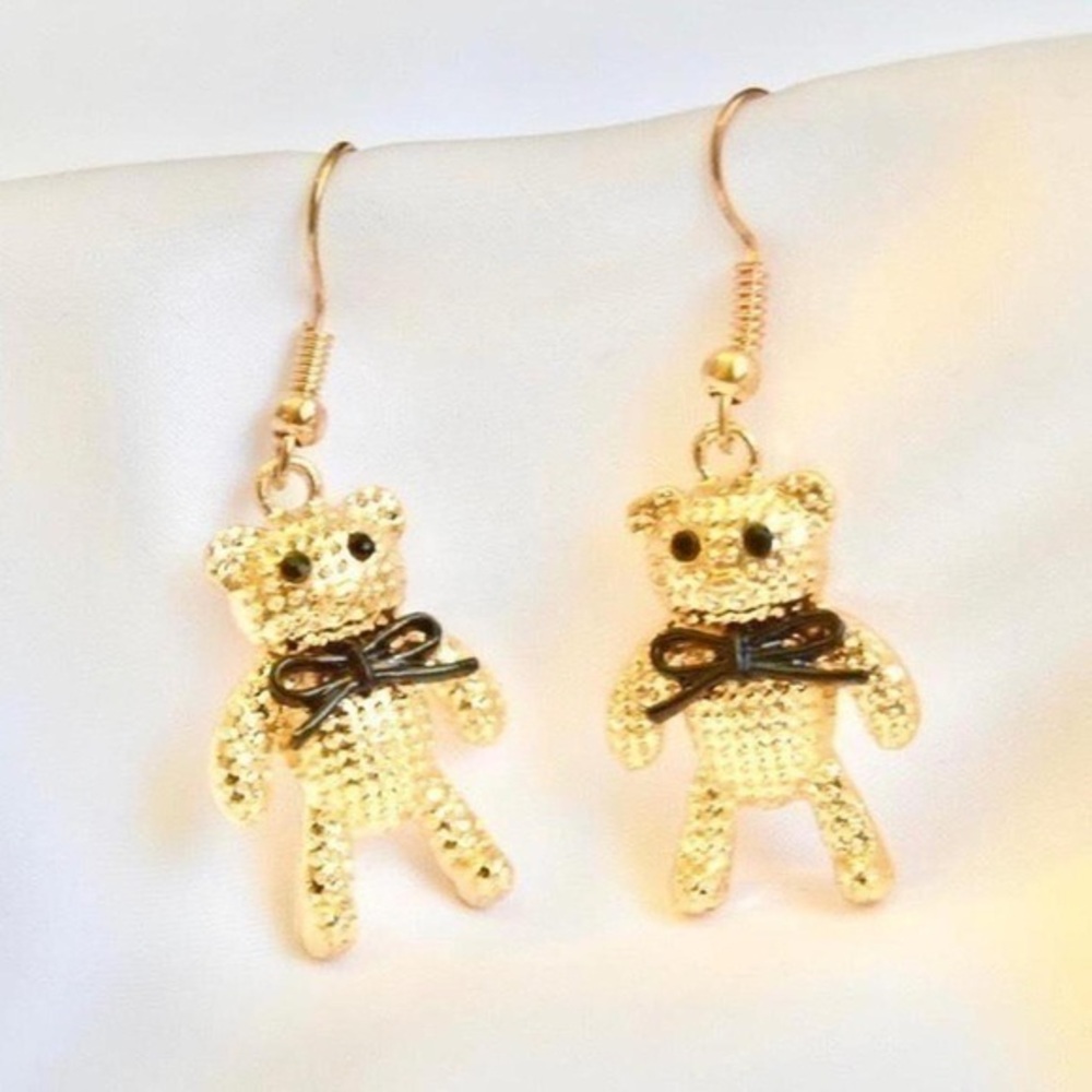 Gold Bear Earrings
